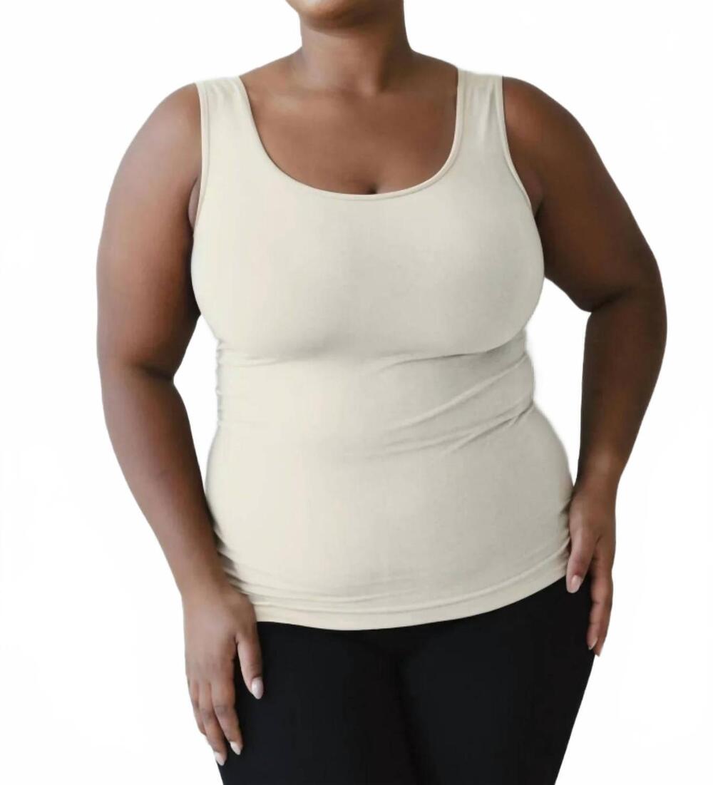 NEW ELIETIAN reversible tank curvy fit in almond
